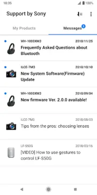 Support by Sony android App screenshot 2